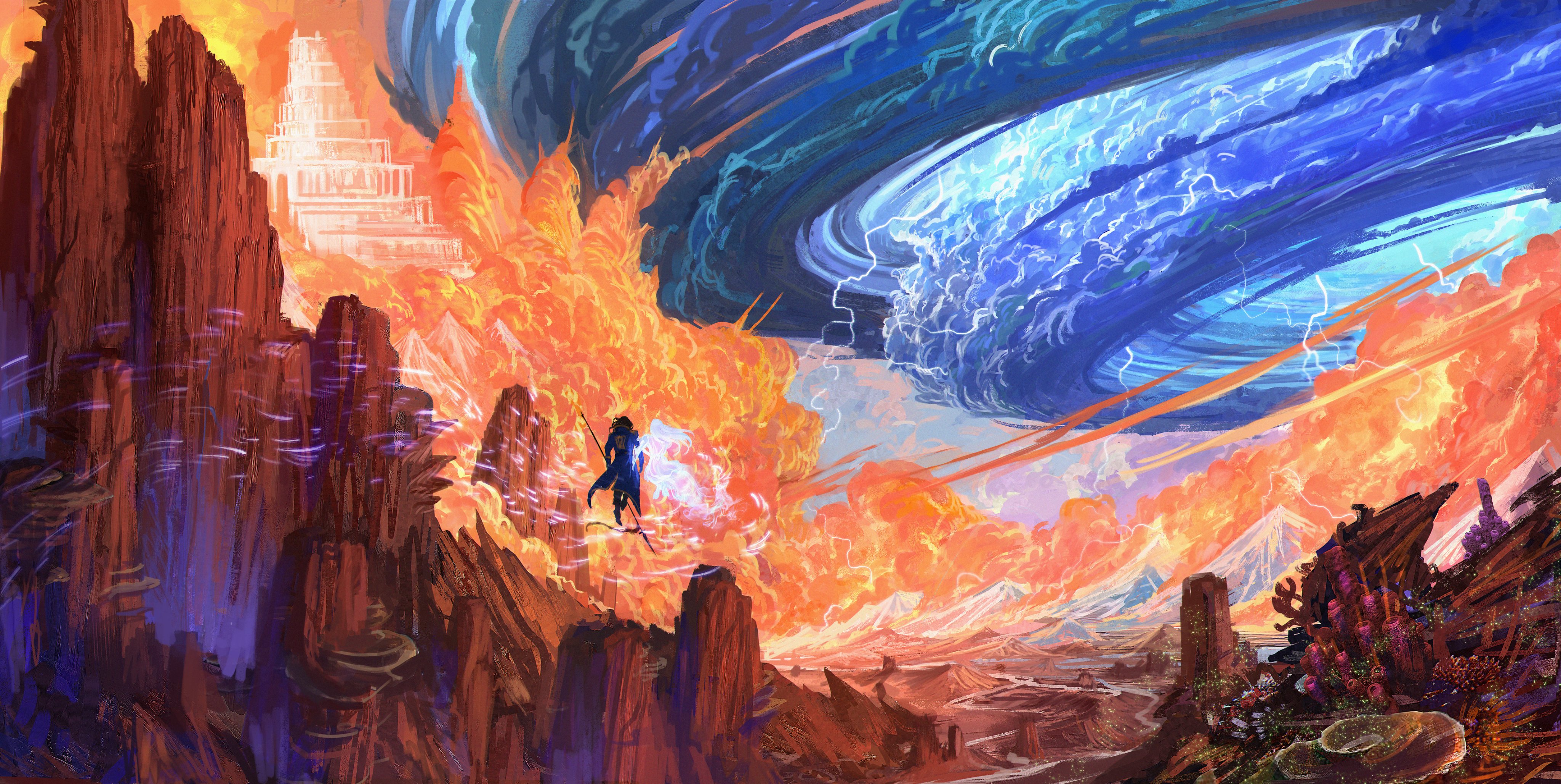 Kaladin and Syl, at the Shattered Plains